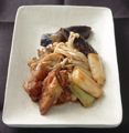ねぎととり肉の甘みそ煮