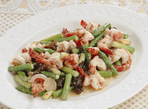 えびとアスパラガスのいためもの