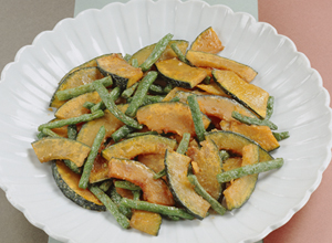 かぼちゃとさやいんげんのいためもの