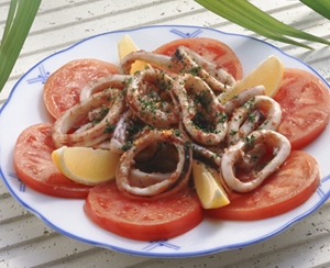 いかとトマトのバター焼き