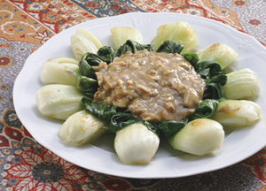 チンゲンサイのあさりあんかけ