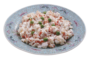 かにと卵白のフワフワいため