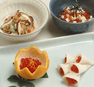 イクラと長いものあえもの