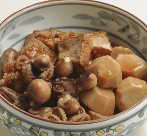 いいだことさといも、生揚げの煮もの