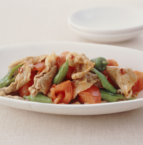 豚肉とトマトの辛味いため