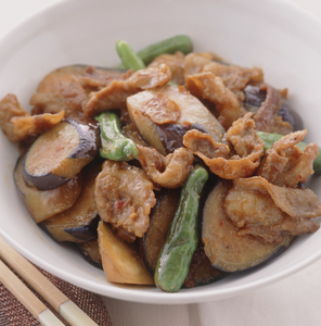 豚となすのみそいため