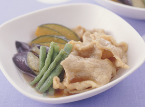 豚肉と野菜の揚げびたし
