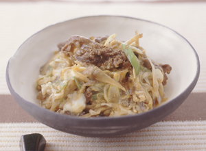 牛肉の卵とじ