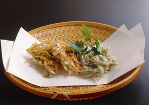 かえりじゃこの三色かき揚げ