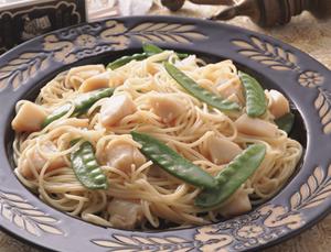 貝柱とさやえんどうのスパゲティ