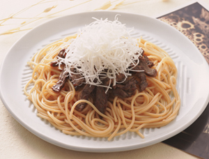牛肉とねぎのスパゲティ