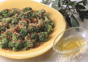 ブロッコリーのパン粉いため