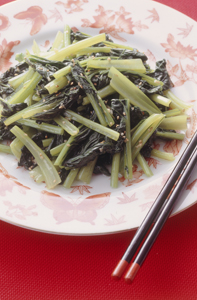 青菜のにんにくじょうゆかけ