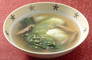 チンゲンサイとしいたけのスープ