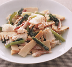 いかと野沢菜のいためのもの