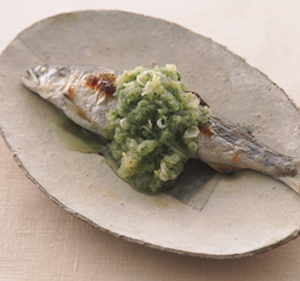 あゆのみぞれ野菜のせ