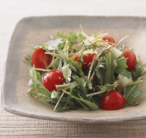 水菜としゅんぎくのサラダ