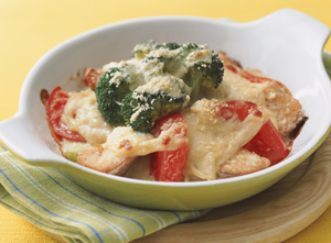 さけとブロッコリーの豆乳グラタン