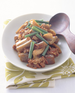 れんこんと豚肉のピリ辛いため煮