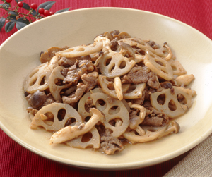 牛肉とれんこんのみそいため