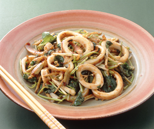 いかと根みつばのこってりいため