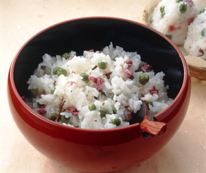 桜と青豆のごはん