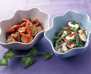 さやいんげんとマッシュルームのサラダ