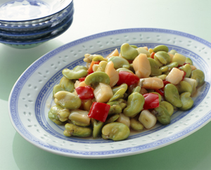そら豆とほたてのいためもの