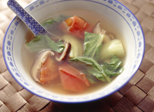 チンゲンサイとトマトのスープ