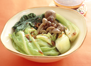 ゆで野菜のにんにくソースかけ