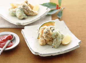 かきとかぼちゃの香り揚げ