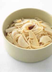 たけのことほたてのパスタ