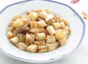 とうふととり肉の辛味いため