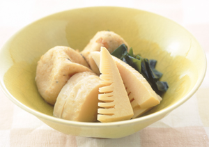 たけのこと京がんもの煮もの