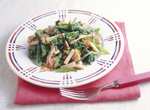 しゅんぎくとベーコンのいためもの