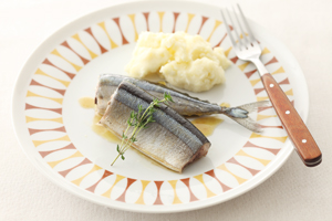 さんまのオイル煮　マッシュポテト添え