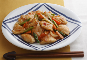 とりむね肉のピリ辛いため