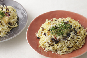 切り干しだいこんときくらげのペペロンチーノ