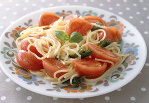 トマトの冷たいパスタ