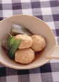 とりつくねと生麩の煮物