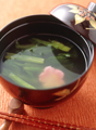 なばなと生麩のお吸いもの