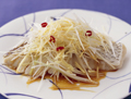 たいのレンジ蒸し 香味野菜のせ