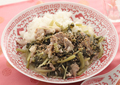 豚肉と高菜漬けのあんかけごはん