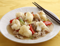 カリフラワーと豚肉の中華炒め